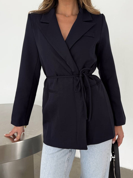 Blazer ceinturé Nova - Bleu Nuit